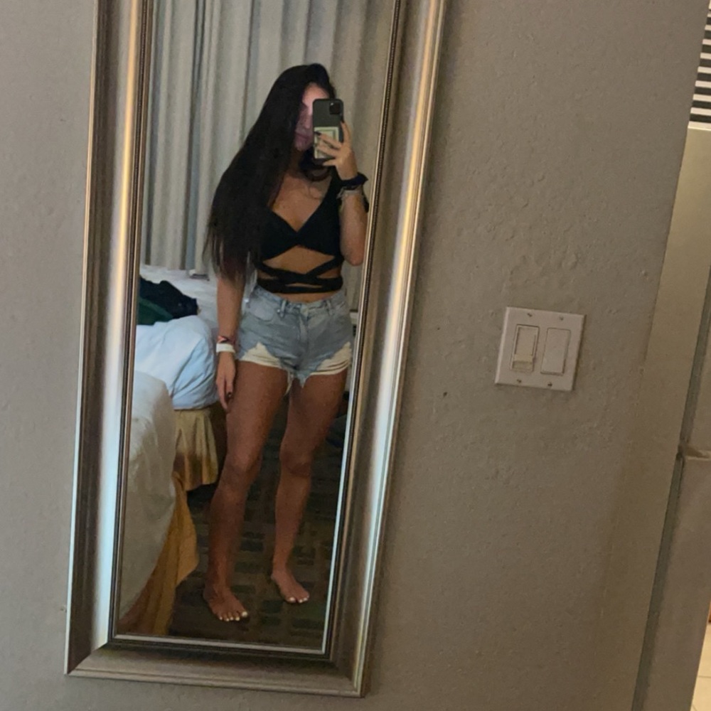 PacSun Light Blue Distressed Jean Shorts